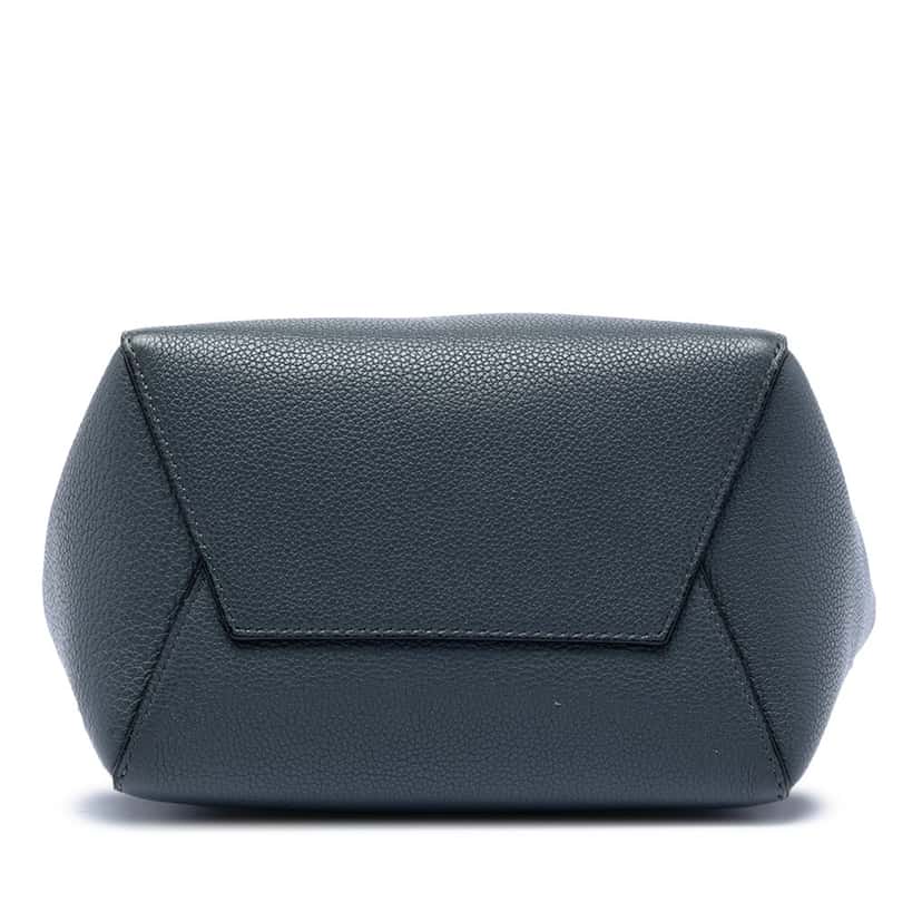Celine Small Soft Grained Calfskin Seau Sangle Bucket Bag Blue Leather Very good condition - Inside View