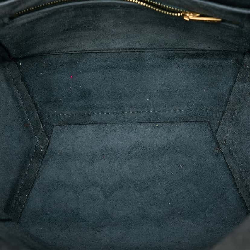 Celine Small Soft Grained Calfskin Seau Sangle Bucket Bag Blue Leather Very good condition - Model View