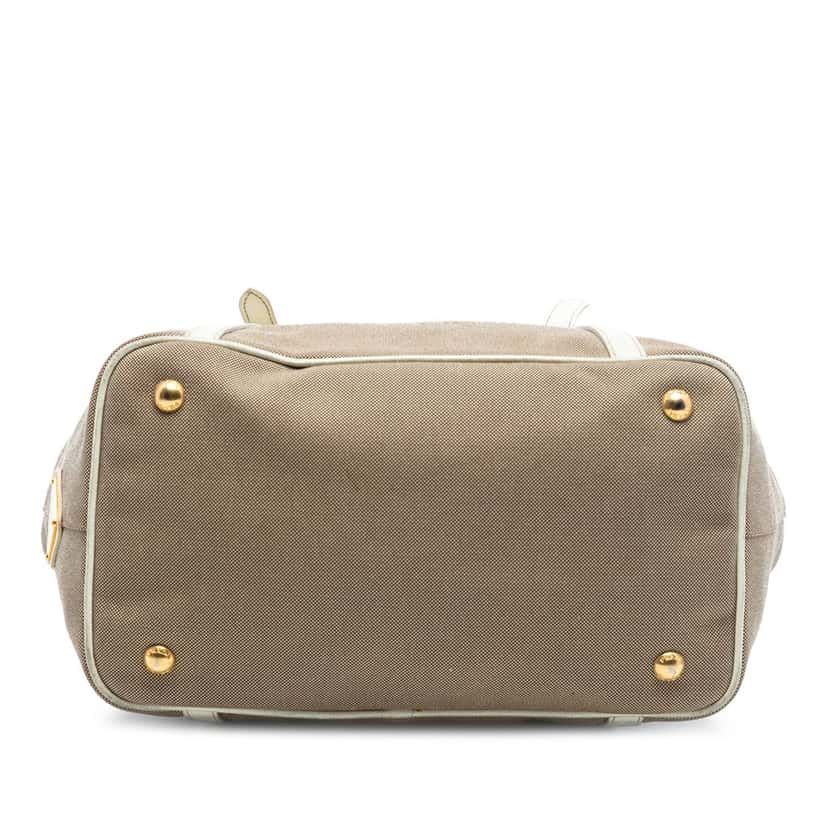 Prada Canvas Canapa Logo Bow Satchel Beige Very good condition - Inside View