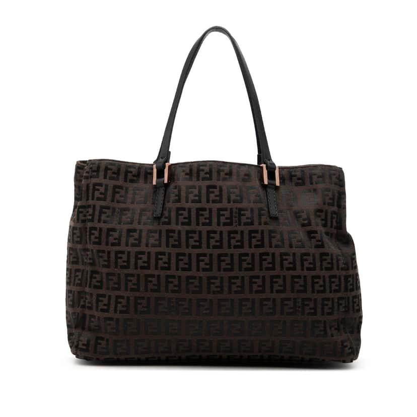 Fendi Zucchino Canvas Handbag Brown Very good condition - Front View