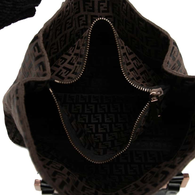 Fendi Zucchino Canvas Handbag Brown Very good condition - Model View