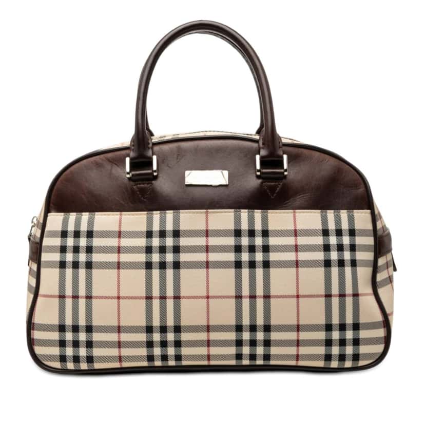 Burberry House Check Canvas Handbag Beige Very good condition - Front View