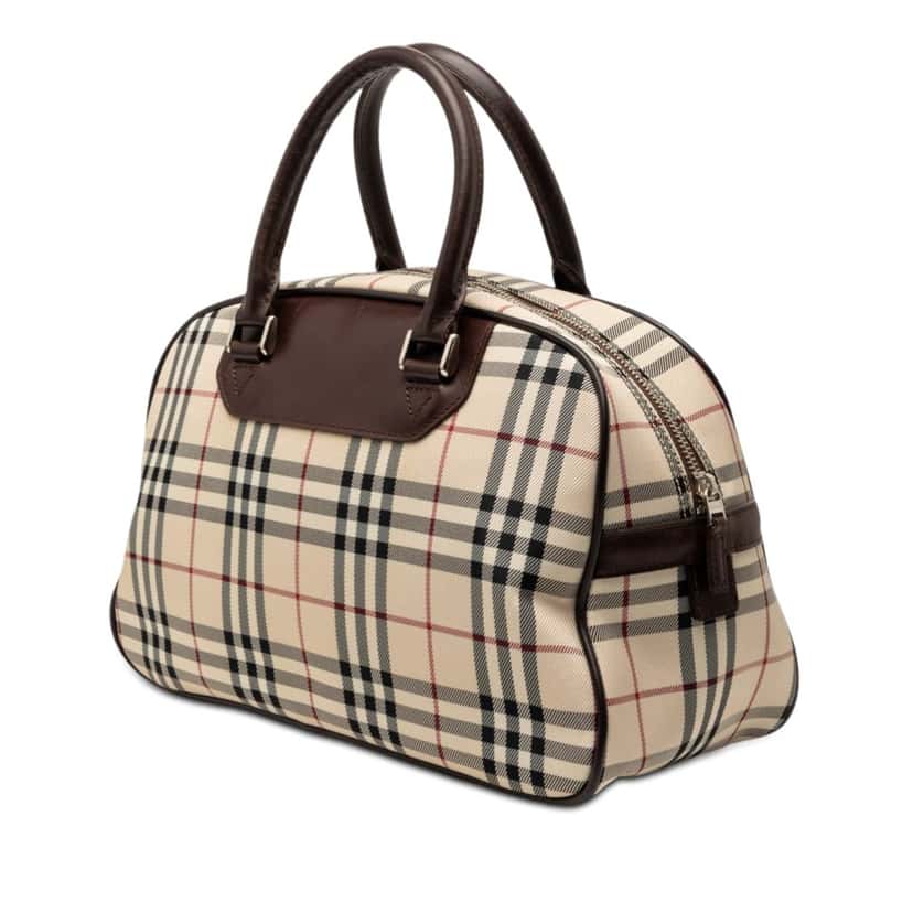 Burberry House Check Canvas Handbag Beige Very good condition - Back View