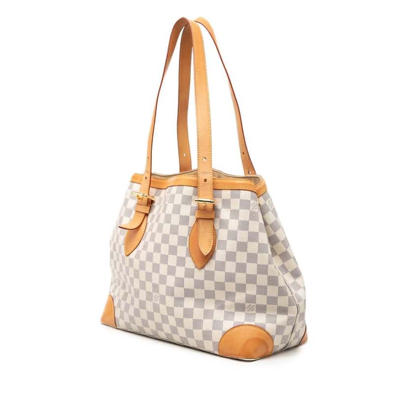 Louis Vuitton Damier Azur Hampstead MM White Very good condition - Back View