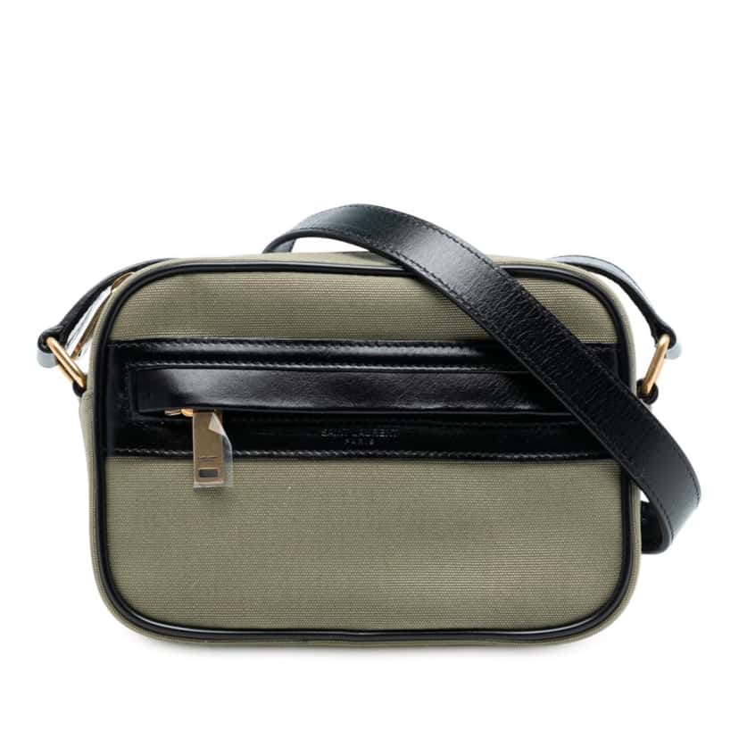 Saint Laurent Small Canvas Camp Camera Bag Green Very good condition - Front View
