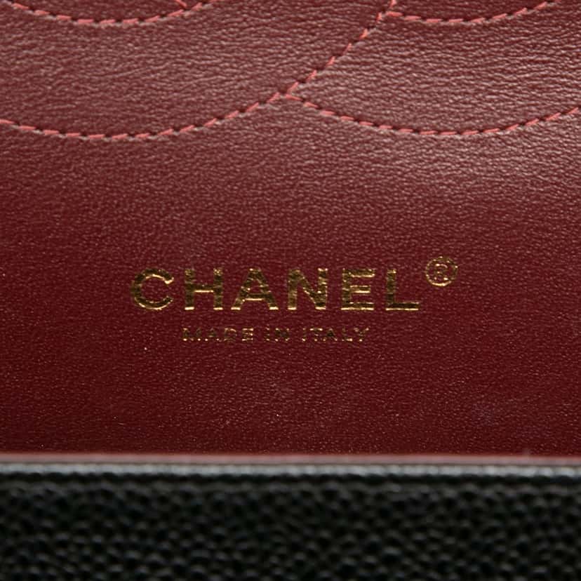 Chanel Jumbo Classic Caviar Double Flap Black Leather Very good condition - Box View