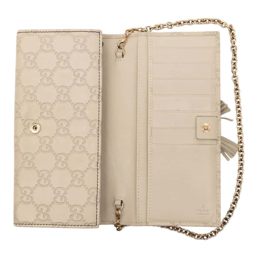 Gucci Guccissima Emily Wallet On Chain Brown Leather Very good condition - Model View