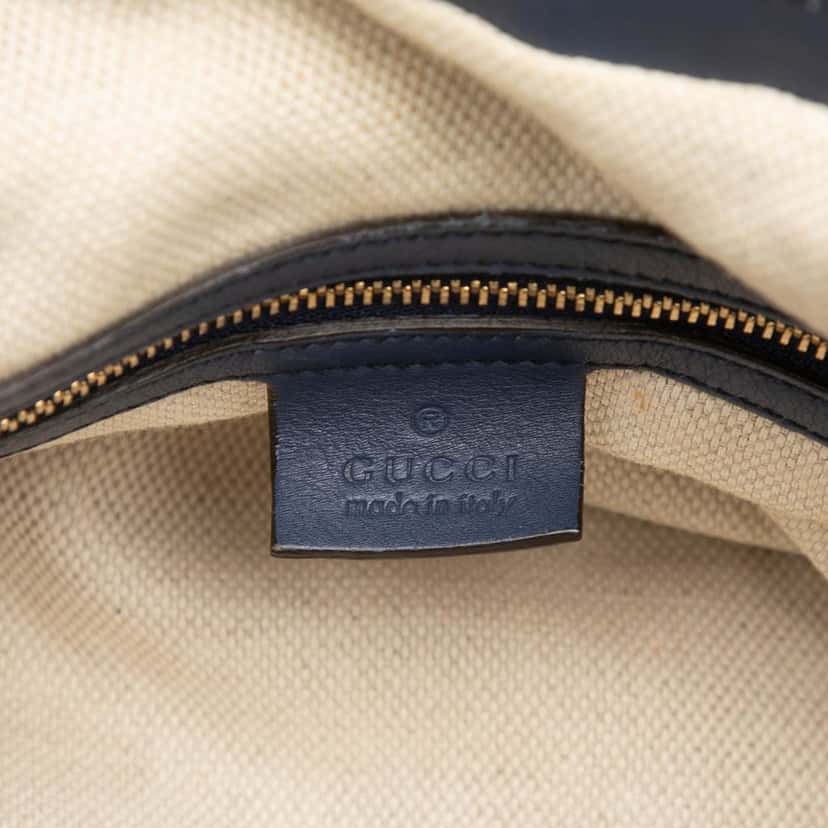 Gucci Patent Soho Shoulder Bag Blue Leather Very good condition - Box View