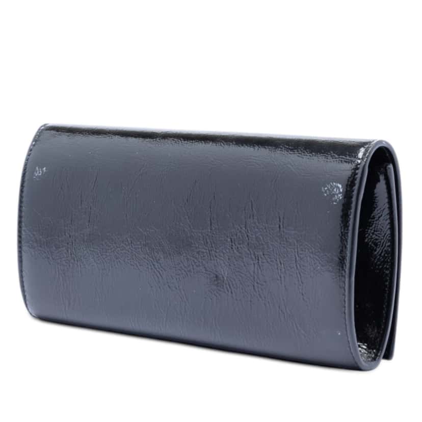 Saint Laurent Patent Smoking Clutch Black Leather Very good condition - Back View