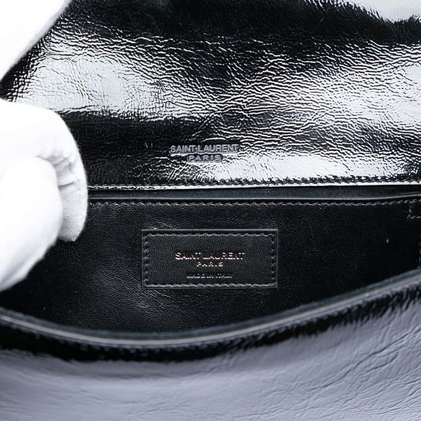 Saint Laurent Patent Smoking Clutch Black Leather Very good condition - Box View