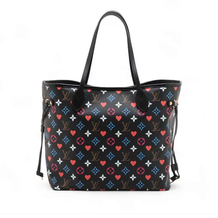 Louis Vuitton Monogram Game On Neverfull MM Black Very good condition - Back View