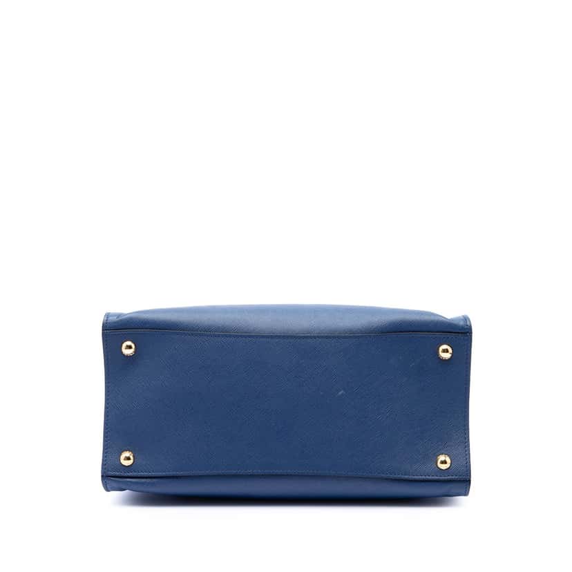 Prada Saffiano Soft Triple Pocket Tote Blue Leather Very good condition - Inside View