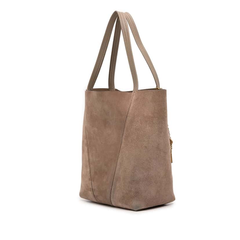 Chloé Medium Suede Spin Tote Brown Leather Never worn, with tag - Back View