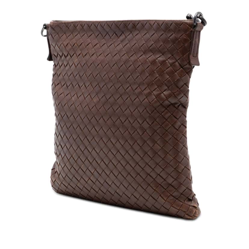 Bottega Veneta Nappa Intrecciato Crossbody Brown Leather Very good condition - Back View