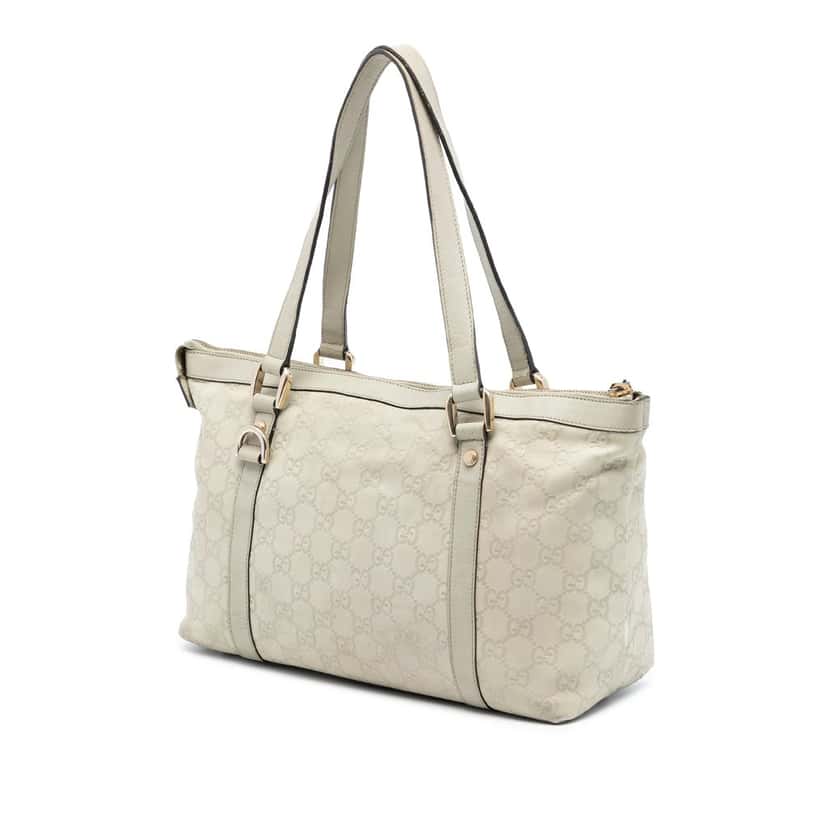 Gucci Guccissima Abbey D Ring Tote White Leather Very good condition - Back View