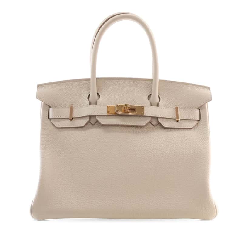 Hermès Togo Birkin Retourne 30 White Leather Very good condition - Front View