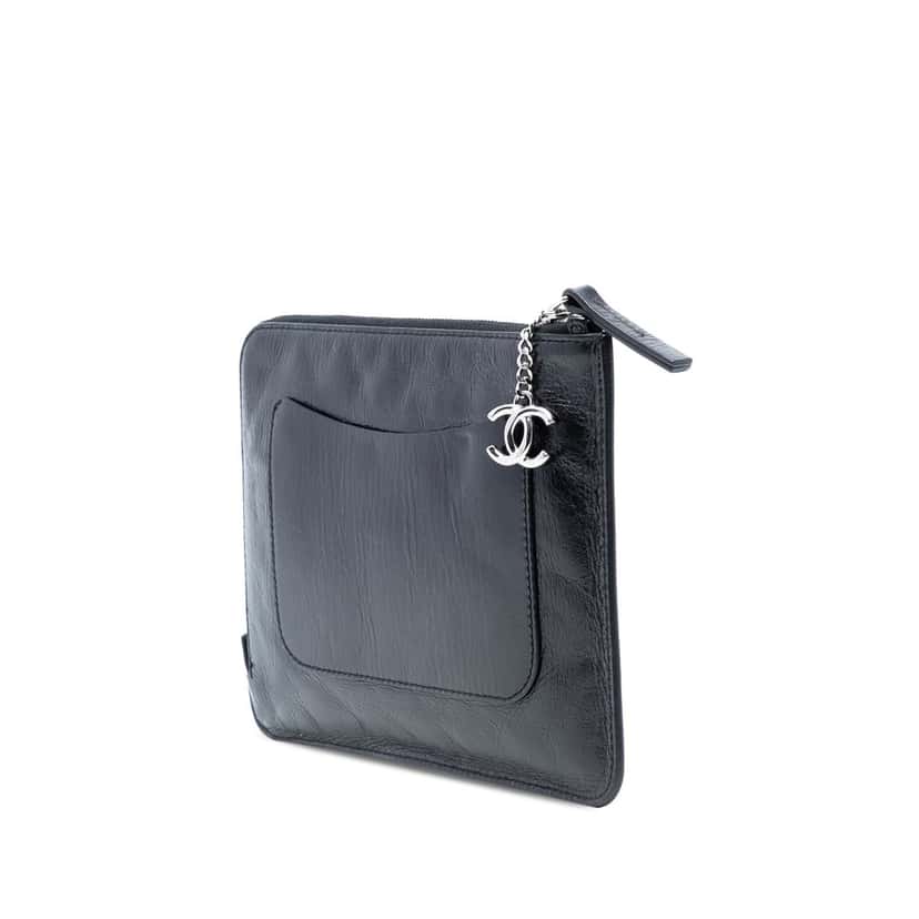 Chanel Aged Calfskin Votez Coco Clutch Black Leather Very good condition - Back View