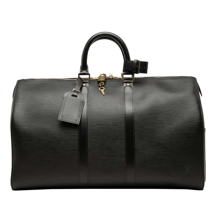 Louis Vuitton Epi Keepall 50 Black Leather Very good condition - Front View