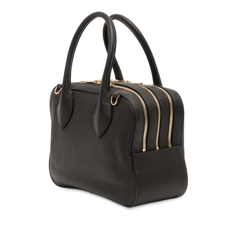 Ferragamo Mini Leather Star Satchel Black Leather Very good condition - Back View