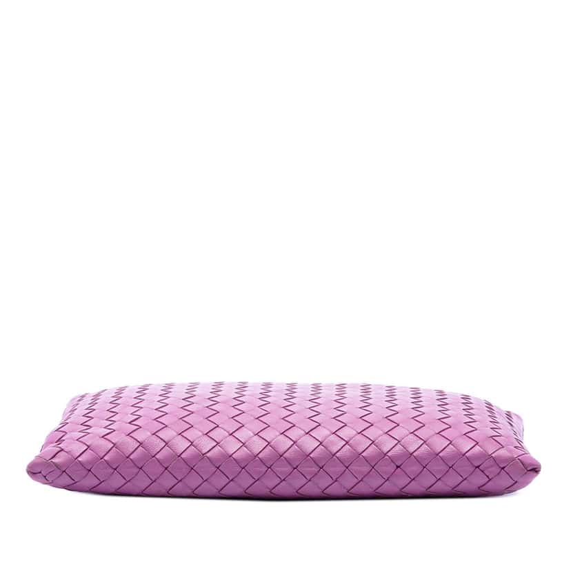 Bottega Veneta Nappa Intrecciato Clutch Purple Leather Very good condition - Inside View
