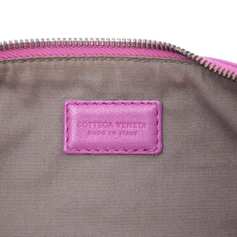 Bottega Veneta Nappa Intrecciato Clutch Purple Leather Very good condition - Box View