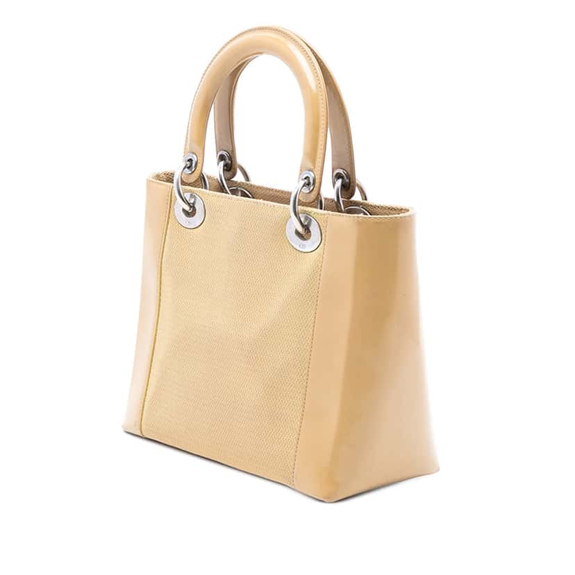 Dior Medium Canvas Lady Dior Beige Very good condition - Back View