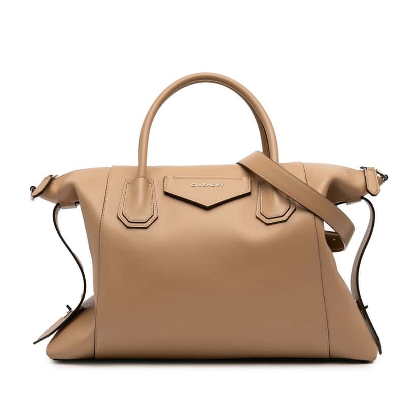 Givenchy Medium Smooth Calfskin Antigona Soft Bag Brown Leather Very good condition - Front View