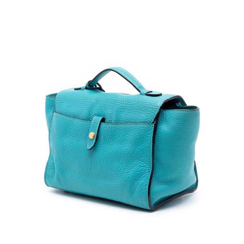 Prada Vitello Daino Sound Lock Satchel Blue Leather Very good condition - Back View