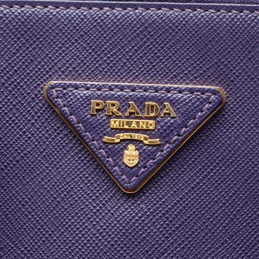 Prada Medium Saffiano Lux Promenade Satchel Purple Leather Very good condition - Box View