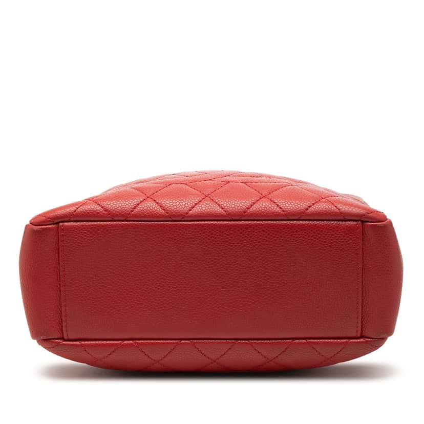 Chanel Caviar Petite Shopping Tote Red Leather Very good condition - Inside View