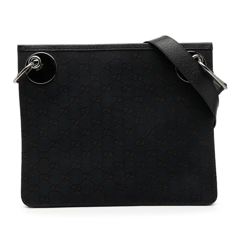 Gucci GG Canvas Eclipse Crossbody Black Very good condition - Front View