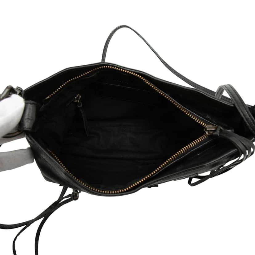 Balenciaga Lambskin Motocross Classic Hip Crossbody Black Leather Good condition - Model View