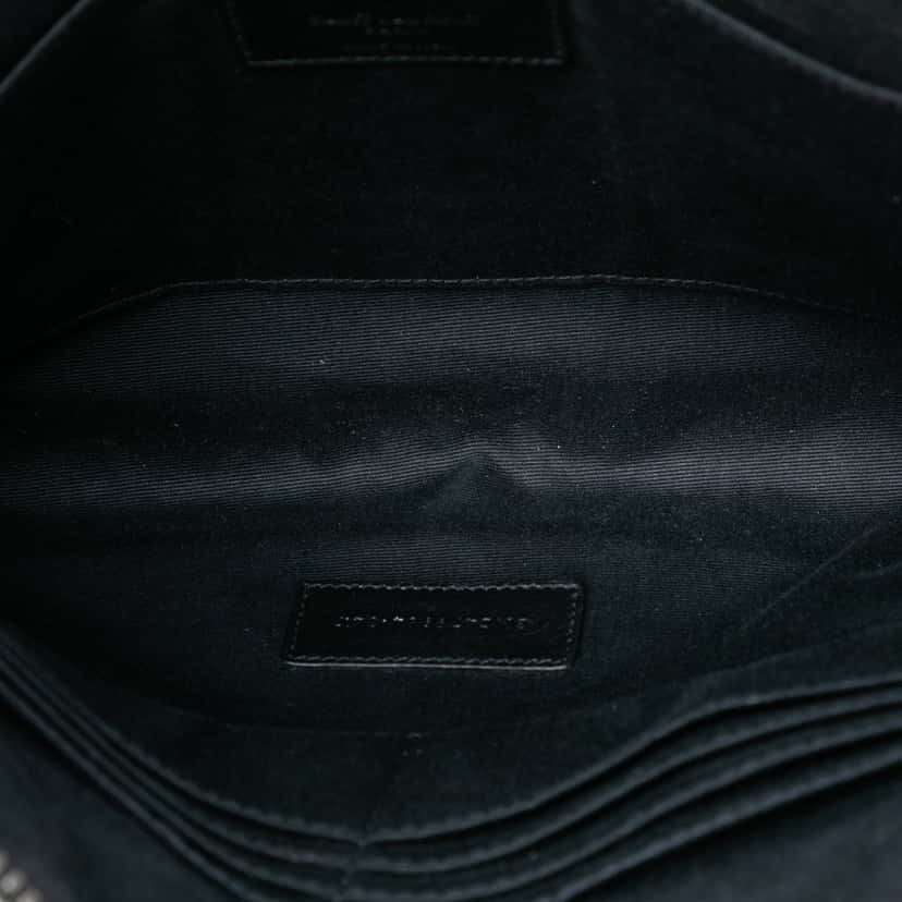 Saint Laurent Croc Embossed Leather Clutch Black Leather Very good condition - Model View