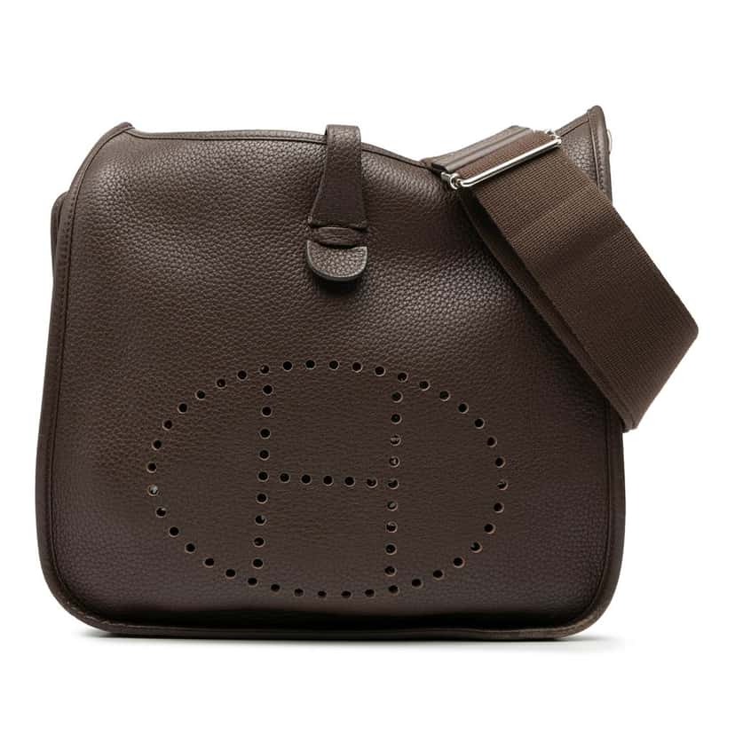 Hermès Clemence Evelyne III PM Brown Leather Very good condition - Front View