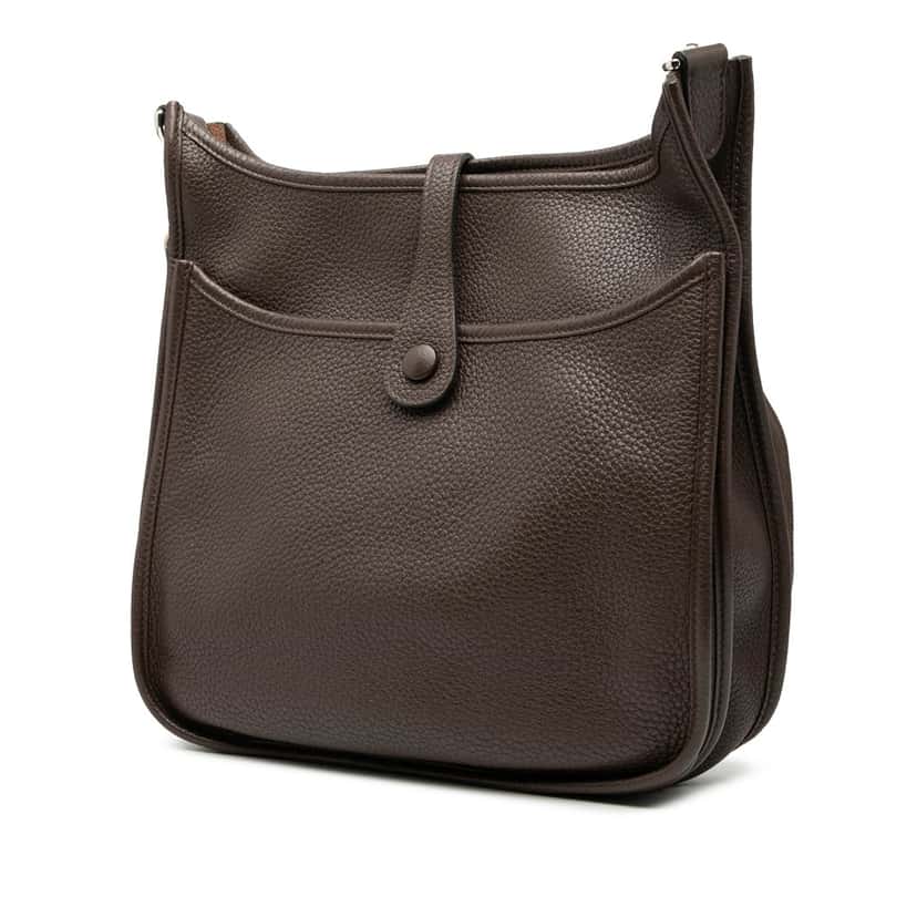 Hermès Clemence Evelyne III PM Brown Leather Very good condition - Back View