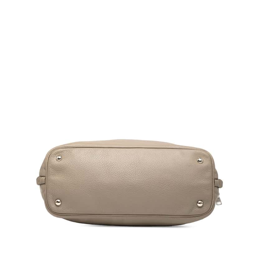 Prada Vitello Daino Side Zip Convertible Tote Brown Leather Very good condition - Inside View