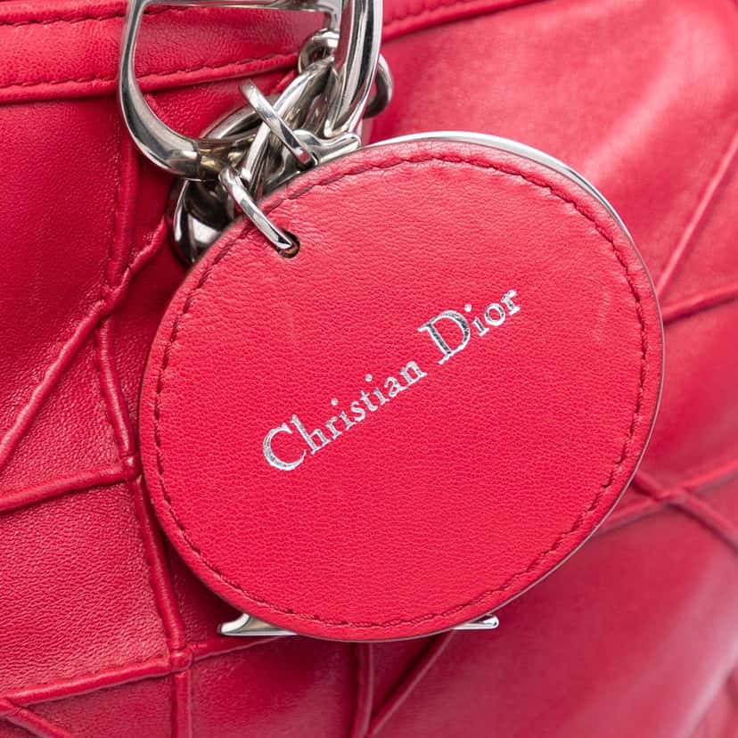 Dior Lambskin Cannage Polochon Granville Satchel Red Leather Very good condition - Box View