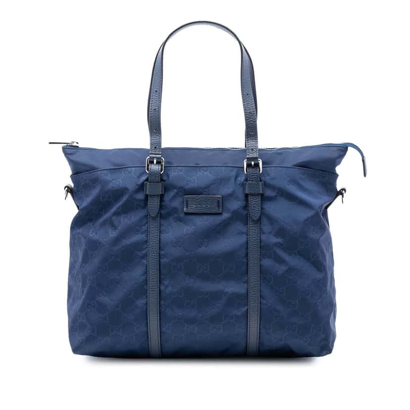 Gucci GG Nylon Satchel Blue Very good condition - Front View