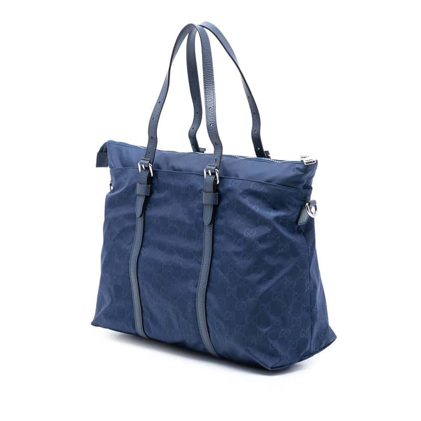 Gucci GG Nylon Satchel Blue Very good condition - Back View