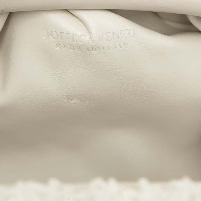 Bottega Veneta Boucle Raffia The Mini Pouch Crossbody White Very good condition - Box View