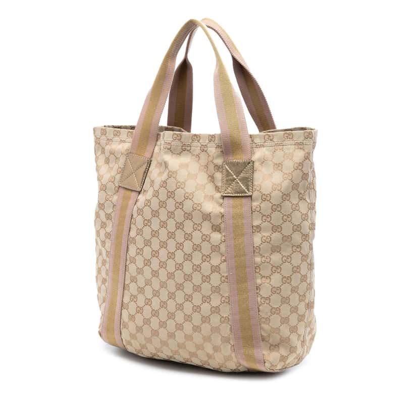 Gucci GG Canvas Web Tote Beige Very good condition - Back View
