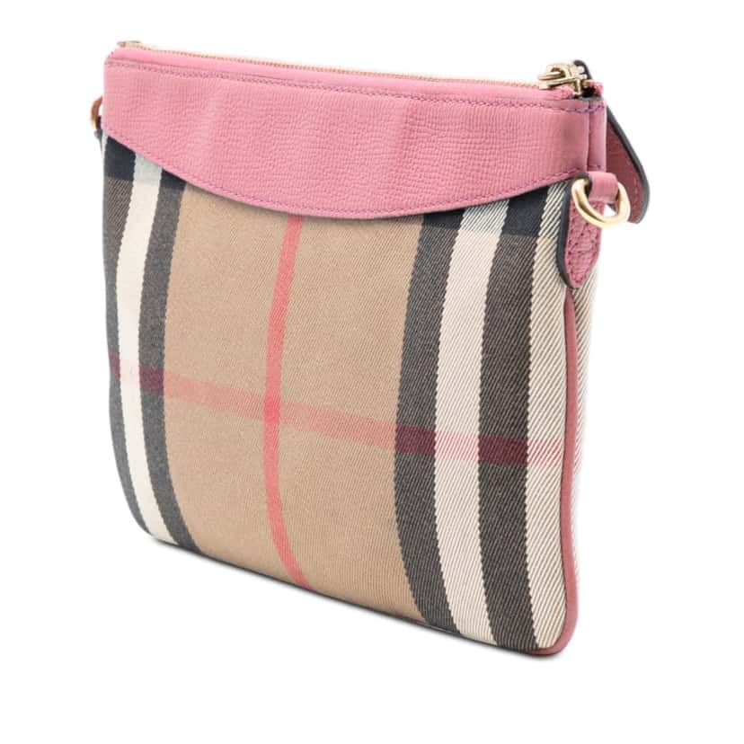 Burberry House Check Canvas Derby Peyton Crossbody Brown Very good condition - Back View