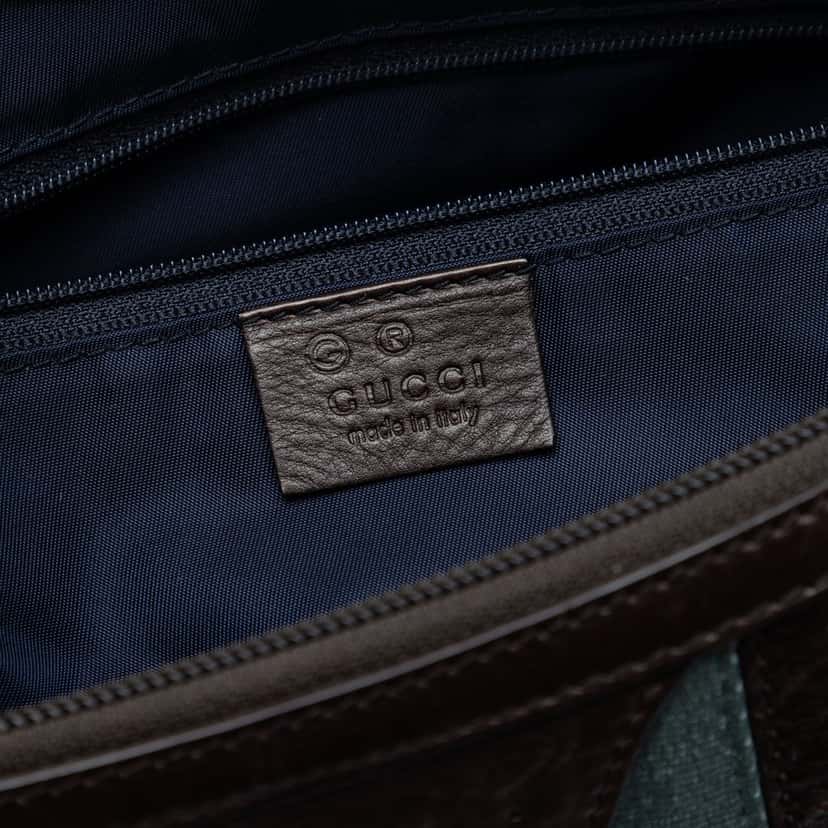 Gucci Canvas Web Shoulder Bag Blue Very good condition - Box View