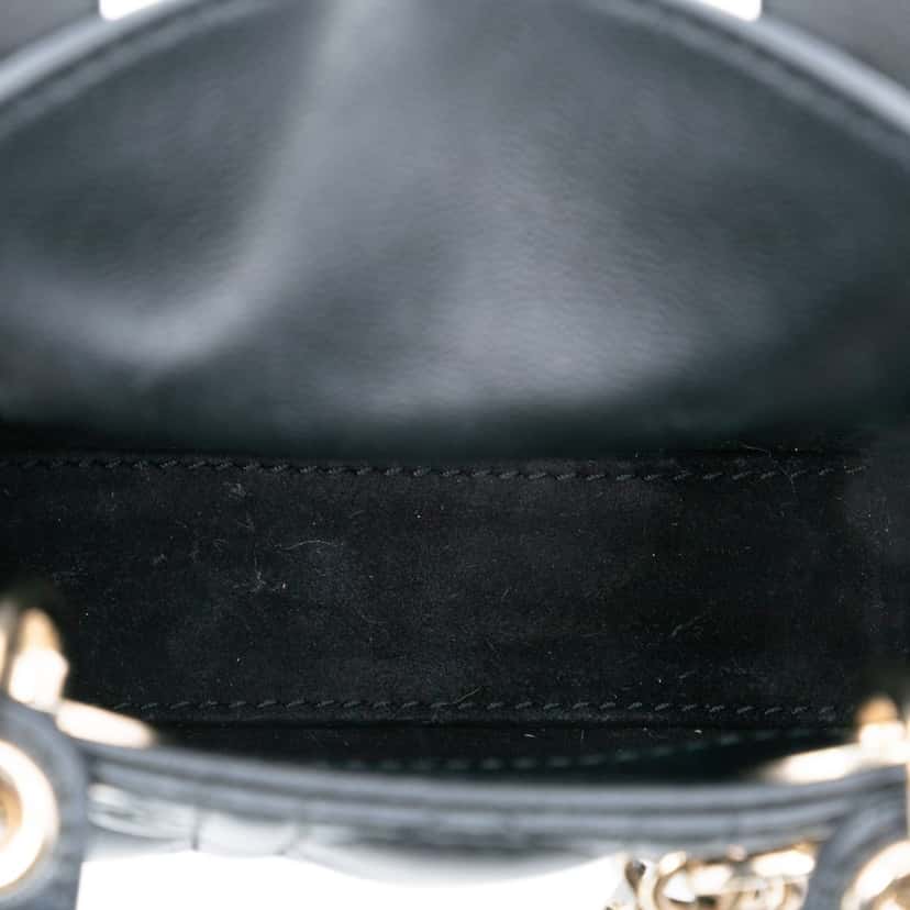 Dior Micro Lambskin Cannage Lady Dior Black Leather Very good condition - Model View