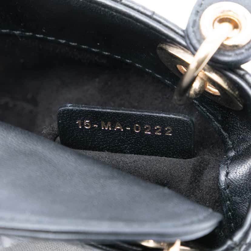 Dior Micro Lambskin Cannage Lady Dior Black Leather Very good condition - Box View