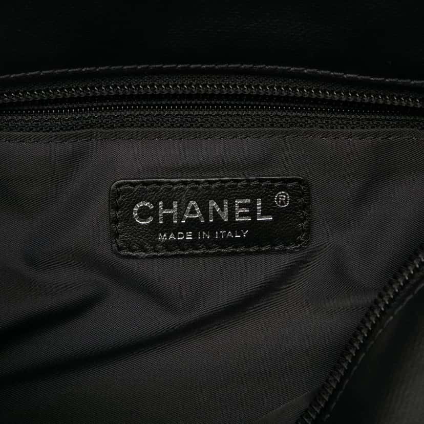 Chanel Small Quilted Coated Canvas Paris Biarritz Tote Black Very good condition - Box View