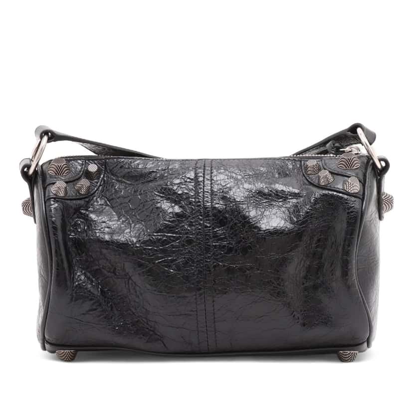 Balenciaga Lambskin Motocross Le Cagole Cylinder Crossbody Black Leather Very good condition - Back View