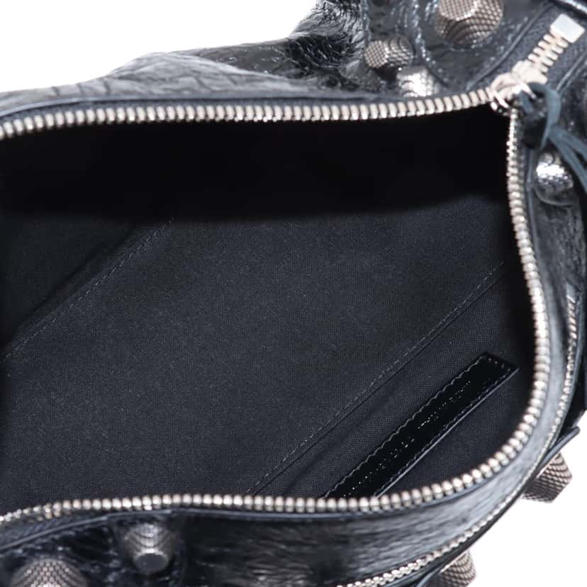 Balenciaga Lambskin Motocross Le Cagole Cylinder Crossbody Black Leather Very good condition - Inside View