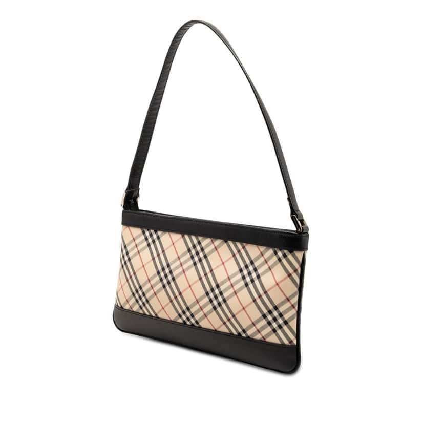 Burberry Nova Check Canvas Shoulder Bag Beige Very good condition - Back View