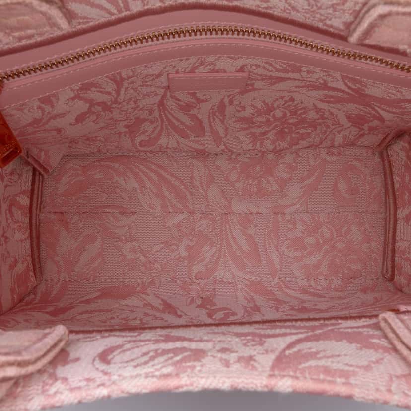 Versace Small Canvas Barocco Athena Tote Pink Very good condition - Model View